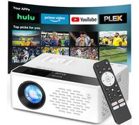 TMY Native 1080P Smart projector with WiFi and Bluetooth, Compatible with Netflix/Prime Video/YouTube, for Smartphone/TV Stick/HDMI/USB, indoor & outdoor use, Camping, Gaming