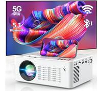 TMY WiFi Projector with 120″ Screen, [200 ANSI - Over 7500 Lux Brightness], 1080P Full HD Enhanced Projector, Portable Projector Compatible with TV Stick HDMI USB for Home Cinema & Outdoor Movies.