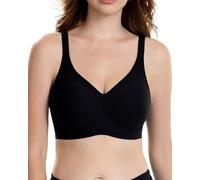 TMYIOYC Curlady Push Up Bra, Womens Seamless Jelly Bra, Supportive Wireless Full Coverage Bralette, No Underwire Support Comfort T-Shirt Bra, Everyday Tshirt Bras Black