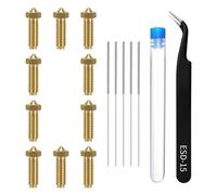 TMYPN 10PCS Volcano Brass Nozzle Kit for Anycubic Kobra 2, Kobra 2 Neo, Kobra 2 Pro, Kobra 2 Plus, Kobra 2 Max 3D Printer (0.4mm Nozzles*10, Cleaning Needles*10, Curved Tweezer*1)