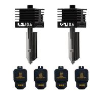 TMYPN 2PCS P2S Hotend Kits 0.4mm+0.6mm Hardened Steel Nozzles- for 3D Printer Bambu P2S Extruder Hot End/Printhead with Heatbreak Assembled Heatsink Heat Block and 2PCS Extra Silicone Socks