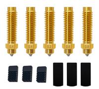TMYPN 5PCS Brass-Hardened Steel 3D Printer Nozzle Kits(0.4mm*2, 0.2/0.6/0.8) for Elegoo Centauri Carbon Nozzles, with Extra 2PCS Silicone Cover Cases and 2PCS Nozzle Brushes