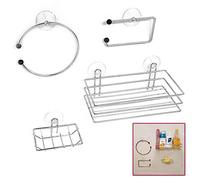 TMZ 4pc Bathroom Accessory Set Wall Mounted soap Dish Towel Ring Holder