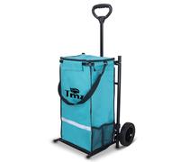 TMZ Folding Shopping Trolley, Shopping Cart, Collapsible Push/Pull Carts, Lightweight Foldable Grocery Trolley - 45ltr Capacity (Turquoise)