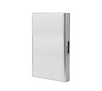 TMZ Silver Aluminium Metal Slim Anti-SCAN Credit Card Holder RFID Blocking Thin Wallet CASE