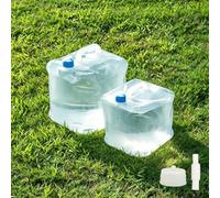 TMZDCJK 2 Pack 15L Collapsible Water Container with Spigot BPA Free | Portable Foldable Water Storage Jug, Lightweight Water Canteen Tank for Camping Hiking Travel Picnic BBQ - Leakproof Design
