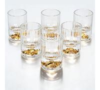 TMZDCJK 6-Piece Shot Glasses Set, 50ml Lead-Free Glass, 24K Gold