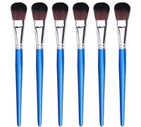 TMZUAMOZ GACDR 1 Inch Mop Brush for Acrylic Painting, 6 Pieces Oval Blending Brushes for Acrylic Painting with Short Wooden Handle for Acrylic, Gouache，Watercolor