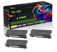 TN-130 Compatible for Brother Toner Cartridges with Chip HL-4040CDN HL-4050CDN HL-4070CDW HL-4040CN HL-4050CDNLT HL-4040 HL-4050 Printers (3 Pack Black)