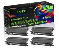 TN-135 Compatible for Brother Toner Cartridges with Chip MFC-9440CN MFC-9450CLT DCP-9040 DCP-9040CN DCP-9042CN Printers (4 Pack Black)