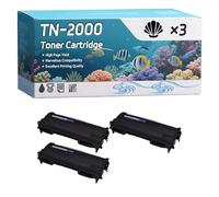 TN-2000 Toner Cartridge Compatible for Brother HL-2050 MFC-7820N FAX-2820 HL-2070 FAX-2825 HL-2075N DCP-7010 Printers, High-Definition Printing Effect with Chip, 3500 Pages (3 Pack Black)