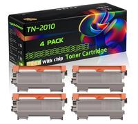 TN-2010 Compatible for Brother Toner Cartridge with Chip DCP-7055 HL-2130 DCP-7055W HL-2132 DCP-7057 Printers (4 Pack Black)