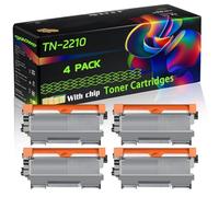 TN-2210 Compatible for Brother Toner Cartridges with Chip DCP-7060D DCP-7065DN DCP-7070DW FAX-2840 FAX-2845 Printers (4 Pack Black)