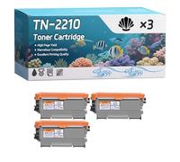 TN-2210 Toner Cartridge Compatible for Brother HL-2240 HL-2250DN HL-2270DW MFC-7460DN DCP-7065DN Printers, High-Definition Printing Effect with Chip, 3600 Pages (3 Pack Black)