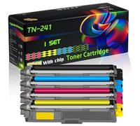 TN-241 Compatible for Brother Toner Cartridge with Chip DCP-9020CDW DCP-9015CDW HL-3150CDN Printers (4-Pack BK/C/M/Y)