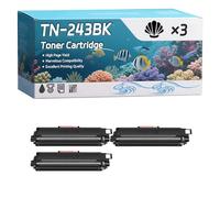 TN-243BK TN-243C TN-243M TN-243Y Toner Cartridge Compatible for Brother DCP-L3510cdw DCP-L3517cdw HL-L3270cdw MFC-L3750cdw Printers (3 Pack Black)