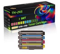 TN-245 Compatible for Brother Toner Cartridge with Chip HL-3140CW HL-3150CDW HL-3170CDW DCP-9020 MFC-9330 MFC-9340 Printers (4-Pack BK/C/M/Y)