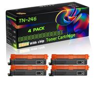 TN-246 Compatible for Brother Toner Cartridge with Chip HL-3172CDW MFC-9342CDW HL-3142CW Printers (4 Pack Black)