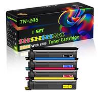TN-246 Compatible for Brother Toner Cartridge with Chip HL-3172CDW MFC-9342CDW HL-3142CW Printers (4-Pack BK/C/M/Y)