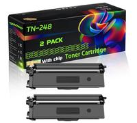 TN-248 Compatible for Brother Toner Cartridge with Chip MFC-L3740DWE MFC-L3760CDW MFC-L8340CDW Printers (2 Pack Black)