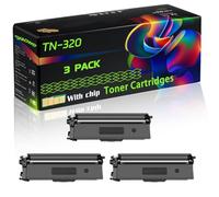 TN-320 Compatible for Brother Toner Cartridges with Chip DCP-9055CDW DCP-9270CDN HL-4140CN HL-4150CDN HL-4570CDW MFC-9460CDN MFC-9465CDN Printers (3 Pack Black)