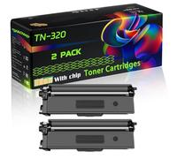 TN-320 Compatible for Brother Toner Cartridges with Chip DCP-9055CDW DCP-9270CDN HL-4140CN HL-4150CDN HL-4570CDW MFC-9460CDN MFC-9465CDN Printers (2 Pack Black)