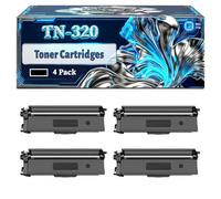 TN-320 Toner Cartridges Compatible for Brother DCP-9055CDW DCP-9270CDN HL-4140CN HL-4150CDN HL-4570CDW MFC-9460CDN MFC-9465CDN Printers (4 Pack Black)