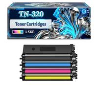 TN-320 Toner Cartridges Compatible for Brother DCP-9055CDW DCP-9270CDN HL-4140CN HL-4150CDN HL-4570CDW MFC-9460CDN MFC-9465CDN Printers (4-Pack BK/C/M/Y)