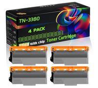 TN-3380 Compatible for Brother Toner Cartridge with Chip DCP-8110DN DCP-8250DN HL-5440D Printers (4 Pack Black)