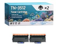 TN-3512 Toner Cartridge Compatible for Brother MFC-L6800DWT MFC-L6800DW HL-L6400DWT HL-L6400DW HL-L6300DWT Printers, High-Definition Printing Effect with Chip, 9000 Pages (2-Pack Black)