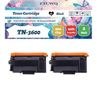 TN-3600 Toner Cartridge Compatible for Brother HL-L6210DW HL-L6410DN HL-L6415DN MFC-L5710DN MFC-L5710DW Printers, with Chip, High Yield 3000 Pages, High-Definition Printing (2-Pack Black)
