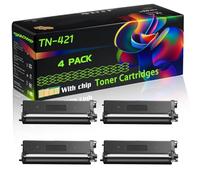 TN-421 Compatible for Brother Toner Cartridges with Chip DCP-L8410CDW HL-L8260CDW HL-L8360CDW MFC-L8690CDW Printers (4 Pack Black)