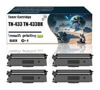 TN-433 TN-433BK TN433BK TN-433C TN433C TN-433M TN433M TN-433Y TN433Y Toner Cartridge Compatible with Brother HL-L8260CDW HL-L8360CDW Printers/175(4 Pack Black)