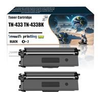 TN-433 TN-433BK TN433BK TN-433C TN433C TN-433M TN433M TN-433Y TN433Y Toner Cartridge Compatible with Brother HL-L8260CDW HL-L8360CDW Printers/175(2 Pack Black)