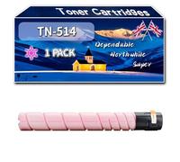 TN-514 Toner Cartridges Compatible for Konica Minolta TN514 A9E8450 A9E8350 A9E8250 A9E8150 Bizhub C458 C558 C658 Printers, High-Definition Printing Effect with Chip, 38000 Pages (1 Pack Magenta)