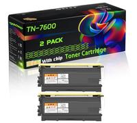 TN-7600 Compatible for Brother Toner Cartridge with Chip DCP-8020 HL-1600 HL-1650 HL-1670 HL-1850 HL-5040 Printers (2-Pack Black)