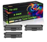 TN-910 Compatible for Brother Toner Cartridge with Chip HL-L9310CDW MFC-L9570CDW HL-L9310CDWT MFC-L9570CDWMT HL-L9310CDWTT Printers (3 Pack Black)