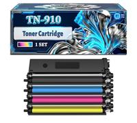 TN-910 Toner Cartridge Compatible for Brother HL-L9310CDW MFC-L9570CDW HL-L9310CDWT MFC-L9570CDWMT HL-L9310CDWTT MFC-L9577CDW Printers, With Chip Large Capacity 9000 Pages (4-Pack BK/C/M/Y)
