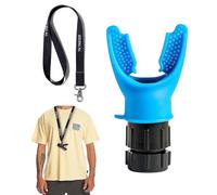 TN TINEXER, Portable Compact Lung Trainer Exercise Device with High Grade Silicone, Breathing Exercise Device for Lungs, Portable Muscle Trainer, Easy to Clean, Neck Strap Included, (Blue-1)