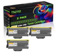 TN2110 Compatible for Brother Toner Cartridge with Chip HL-2140 Mono Printer HL-2150 Mono Printer HL-2170 Printers (3 Pack Black)