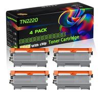 TN2220 Compatible for Brother Toner Cartridge with Chip DCP-7065 DCP-7060 DCP-7070 MFC-7860 MFC-7360 Printers (4 Pack Black)