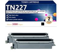 TN227 Compatible Toner Cartridge Replacement for TN-227BK/C/M/Y High Yield for Brother HL-L3210CW HL-L3230CDW HL-L3270CDW MFCL3710CW MFC L3750CDW MFCL3770CDW Printer,Black-2 pack