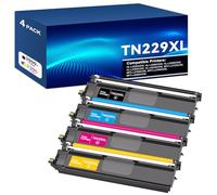 TN229XL 4-Pack Toner Cartridges BK/C/M/Y Compatible for Brother TN229 XL | Replacement for Brother TN229XL Toner Compatible for HL-L3220CDW, L3280CDW, L3295CDW, L3300CDW, MFC-L3720CDW, L3765CDW