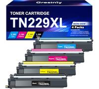 TN229XL TN229 XL /V Toner Cartridge High Yield 4-Pack with Chip Compatible for Brother TN229 TN229XL Toner Cartridges MFC-L3720CDW L3780CDW HL-L3280CDW L3220CDW L3300CDW Printers TN229 TN-229 TN229XXL