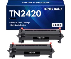 TN2420 Compatible Toner Cartridge for Brother HL-L2350DW Toner | Compatible for TN-2420 TN2410 TN-2410 for MFC L2710DW L2710DN L2750DW L2730DW HL-L2310D DCP-L2530DW DCP-L2510D Black, 2-Pack