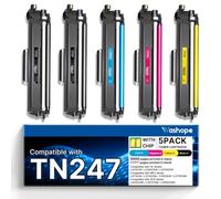 TN247 TN-243CMYK Toner Cartridge Compatible for Brother TN247 TN243 DCP-L3550CDW DCP-L3510CDW HL-L3210CW HL-L3230CDW MFC-L3750CDW MFC-L3710CW Printer (Black, Cyan, Yellow, Magenta, 5-Pack)