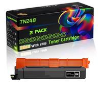 TN248 Compatible for Brother Toner Cartridge with Chip HL-L3220CW Colour HL-L3240CDW Colour DCP-L3520CDW DCP-L3560CDW Printers (2 Pack Black)