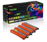 TN248 Compatible for Brother Toner Cartridge with Chip HL-L3220CW Colour HL-L3240CDW Colour DCP-L3520CDW DCP-L3560CDW Printers (4-Pack BK/C/M/Y)
