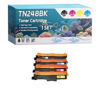 TN248BK TN248C TN248M TN248Y Toner Cartridge Compatible for Brother DCP-L3515CDW HL-L3220CW HL-L3220CWE MFC-L3740CDW Printers, High-Definition Printing Effect with Chip, 4000 Pages (4-Pack BK/C/M/Y)
