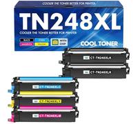 TN248XL TN248 MFC-L3760CDW Toner 5-Pack Compatible for Brother MFC-L3740CDW TN-248 TN-248XL DCP-L3560CDW DCP-L3520CDW DCP-L3520CDWE MFC-L3740CDWE MFC-L8390CDW HL-L3240CDW HL-L3220CWE TN-248CMYK